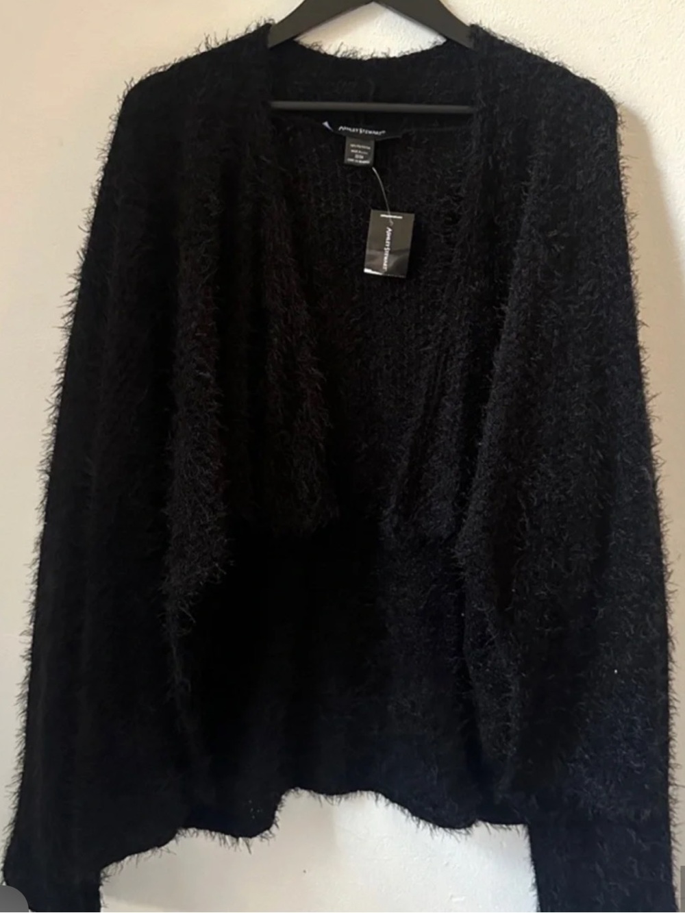 Ashley Stewart Cozy Black Fuzzy Women's Sweater size 10/12